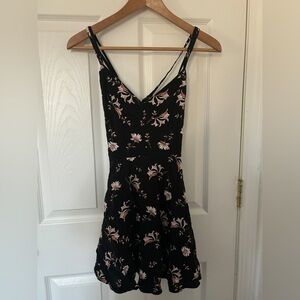 Women’s Adorable Black And Floral Flower Flare Dress By Full Tilt SZ XS